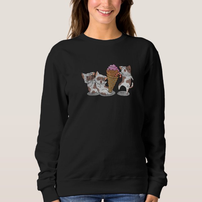 Sudadera Cats And Ice Cream Summer Dessert Gelato Cat Mom D (Anverso)