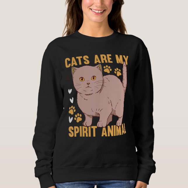 Sudadera Cats Are My Spirit Animal I Cat Owner Cute Cat  I  (Anverso)