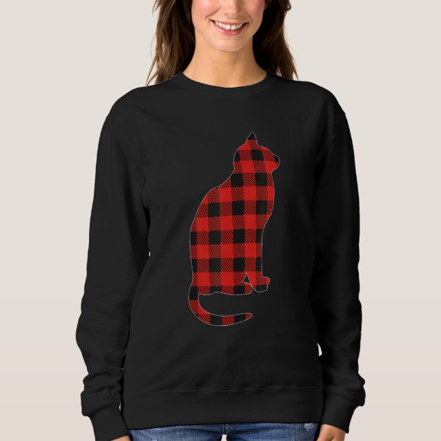 Sudadera Cats Buffalo Plaid Pajama Xmas Cat Christmas Match (Anverso)