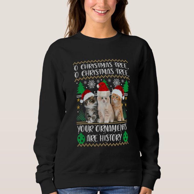 Sudadera Cats Christmas Shirt Funny Ornaments Pajama Family (Anverso)