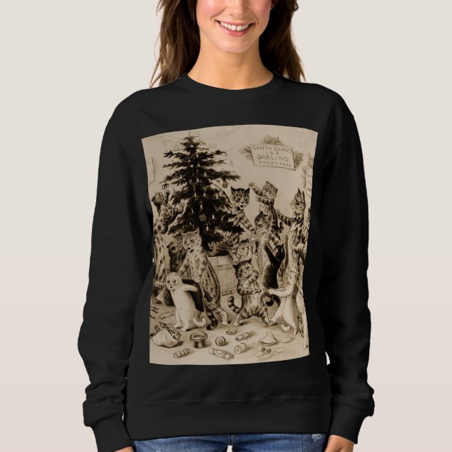 Sudadera Cats Decorating Christmas Tree by Louis Wain (Anverso)