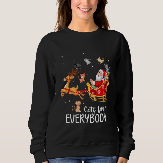Sudadera Cats For Everybody Cat Christmas Pajama Family Par (Anverso)