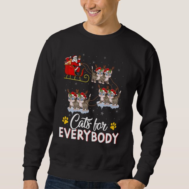 Sudadera Cats For Everybody Xmas Santa Sleigh Cat Christmas (Anverso)