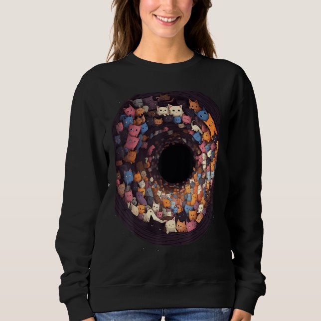 Sudadera Cats in Black Hole  Cat  Cat Mom Cat Dad Men Women (Anverso)
