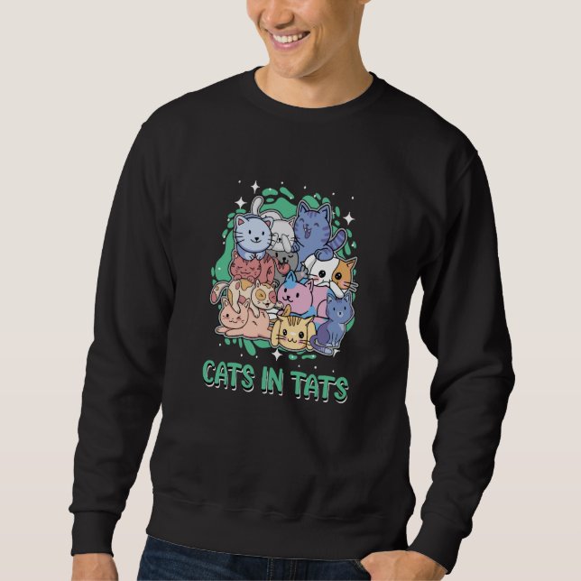 Sudadera Cats in Tats Cat Tattoo Kitten Tattooed (Anverso)