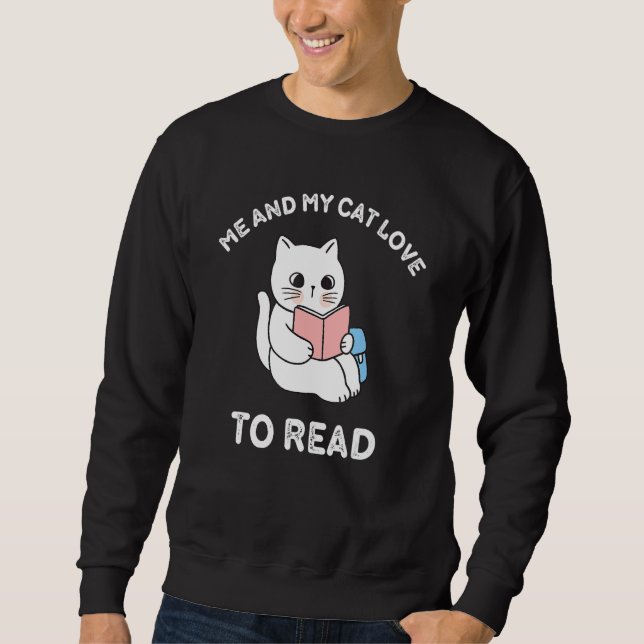 Sudadera cats me and My cat love to read 1 (Anverso)