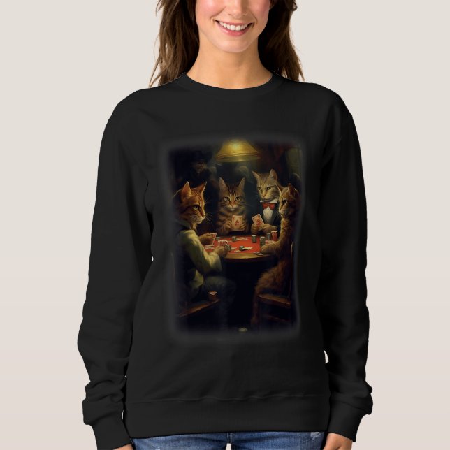 Sudadera Cats Playing Poker A Friend in Need  Cat  2 (Anverso)