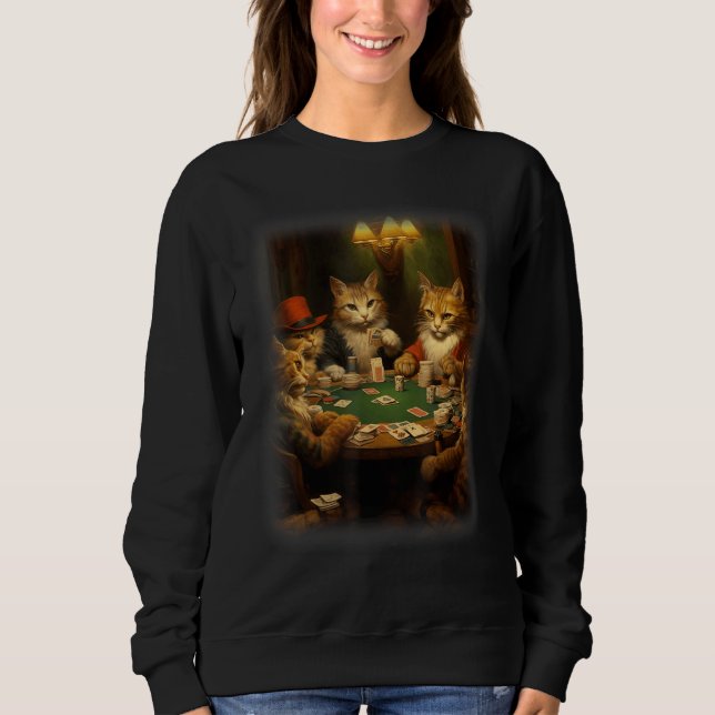 Sudadera Cats Playing Poker A Friend in Need  Cat  Art (Anverso)