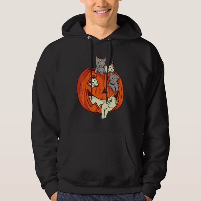 Sudadera Cats Pumpkin Carved Jack O Lantern Cat Halloween C (Anverso)