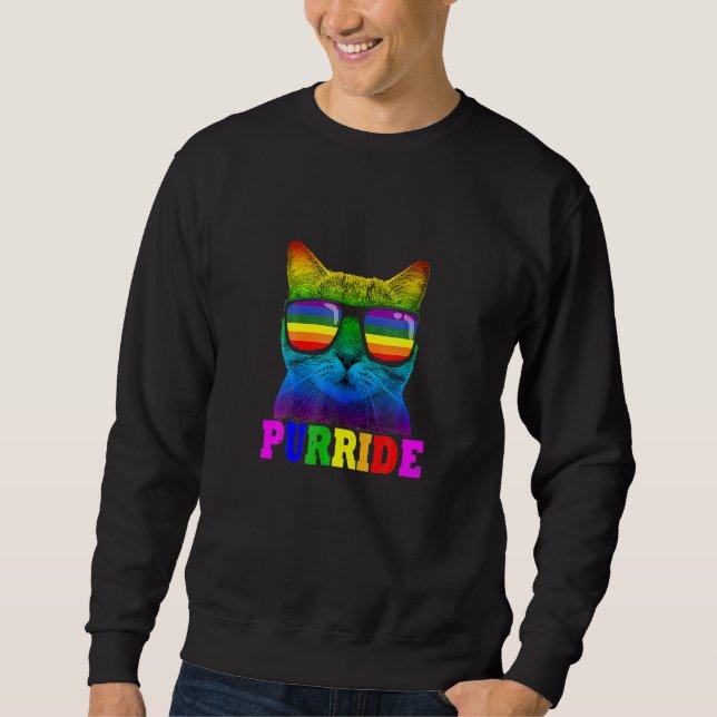 Sudadera Cats Purride LGB Gay Pride Cat Dad  For Women Men (Anverso)