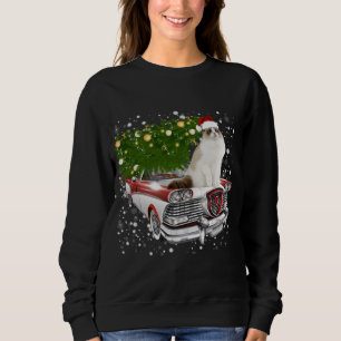 Sudadera Cats Rides Red Truck Navidad Árbol Navidad Navidad