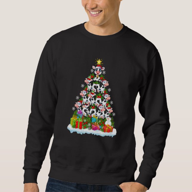 Sudadera Cattle  Xmas Holiday  Cattle Christmas Tree (Anverso)