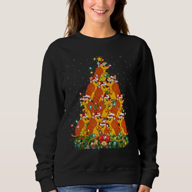 Sudadera Cattle   Xmas Lights Santa Cattle Christmas Tree (Anverso)