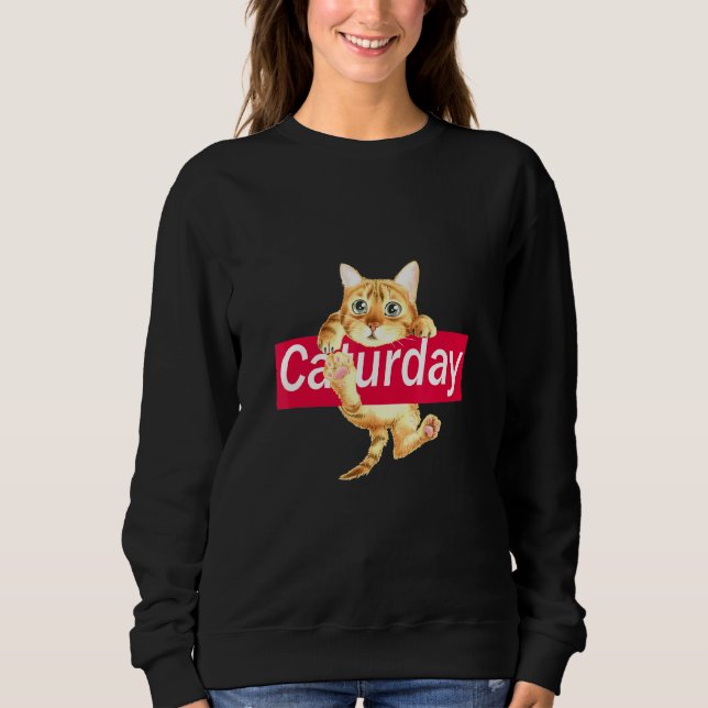 Sudadera Caturday Cute Para Gato Gato Gato Gato Gatito (Anverso)