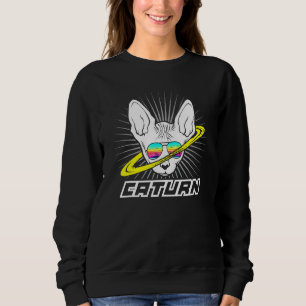 Sudadera Caturn Retro Saturn Cat Planeta