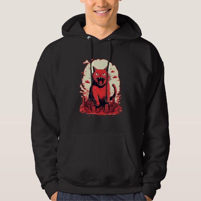 Sudadera Catzilla Japanese Cute Cat Stuff Cat  Cat Mom Cat  (Anverso)