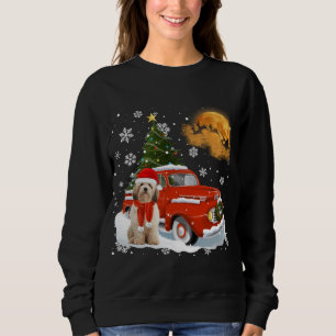 Sudadera Cavachon Vintage Wagon Red Truck Christmas Tree Pa