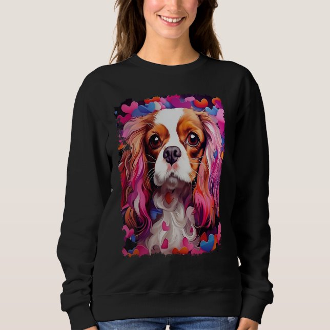 Sudadera Cavalier de perro de arte pop King Charles Spaniel (Anverso)