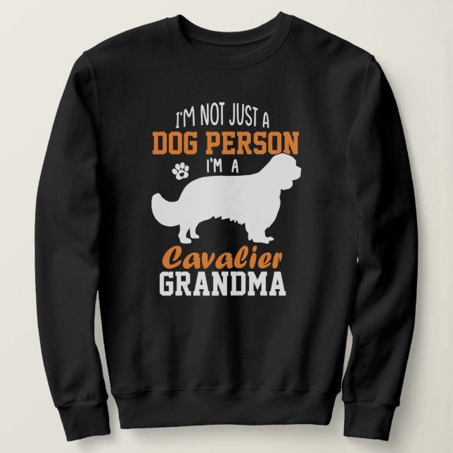 Sudadera Cavalier King Charles Spaniel Abuela Perro (Anverso del diseño)