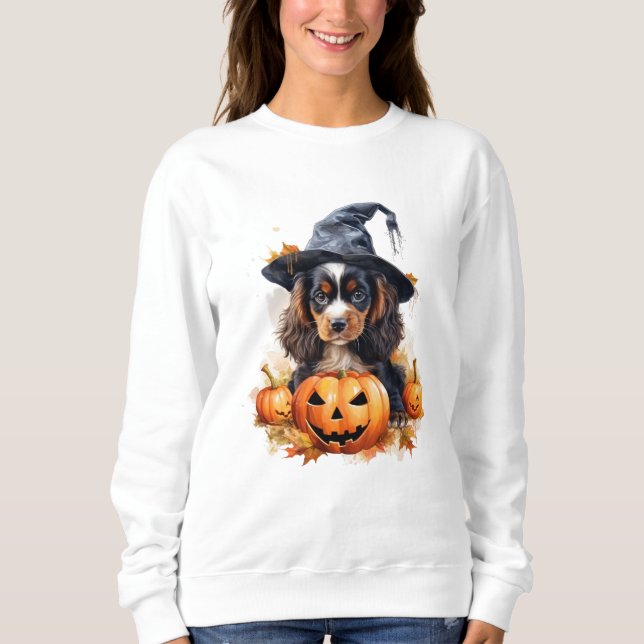 Sudadera Cavalier King Charles Spaniel Halloween Sweatshirt (Anverso)