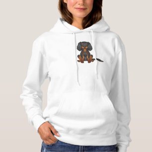 Sudadera Cavalier King Charles Spaniel negro y marrón senta