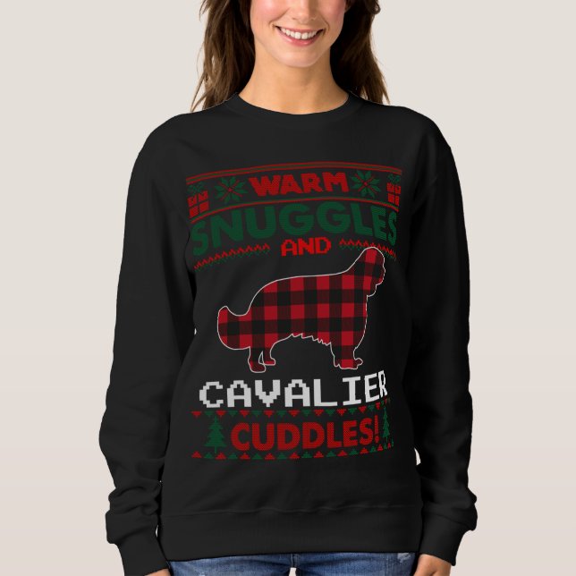 Sudadera Cavalier King Charles Spaniel Pajama Ugly Christma (Anverso)