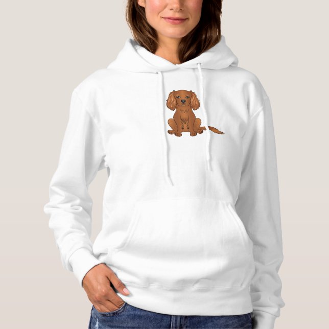 Sudadera Cavalier King Charles Spaniel Ruby sentada (Anverso)