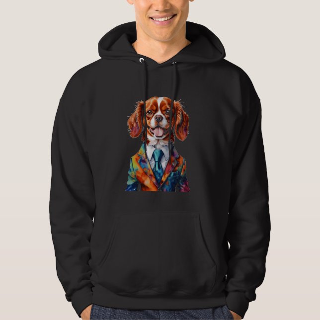 Sudadera Cavalier King Charles Spaniel Suit Dog Impresión d (Anverso)