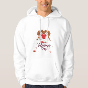 Sudadera Cavalier King Perro Feliz Día de San Valentín Flor