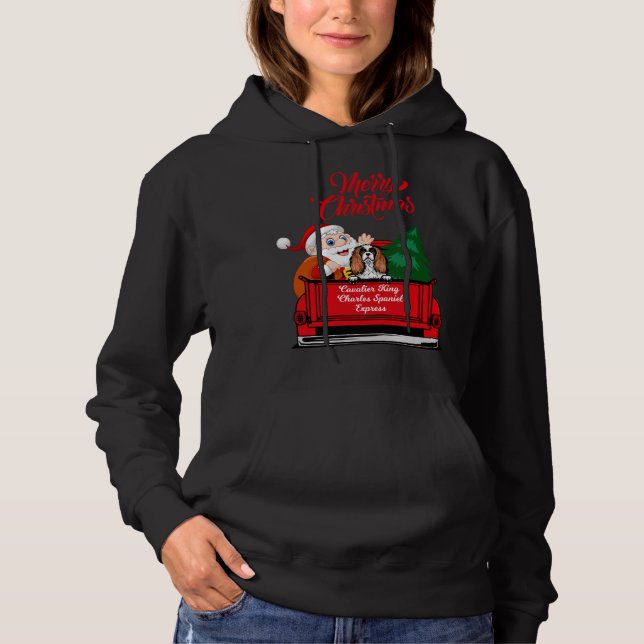 Sudadera Cavalier Perro Rey Charles Spaniel Santa Camión Ro (Anverso)