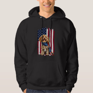 Sudadera Cavapoo Bandera Estadounidense 4 De Julio Amor Per