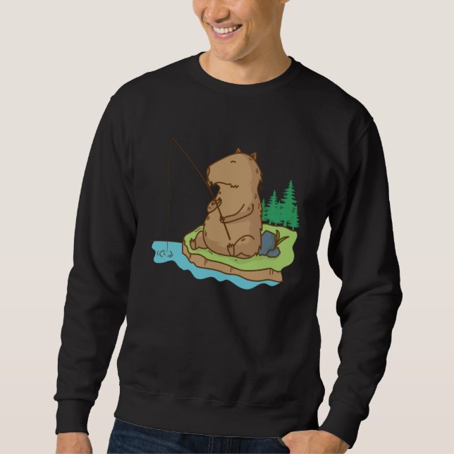Sudadera Caviidae Guinea Pig loves Fishing (Anverso)