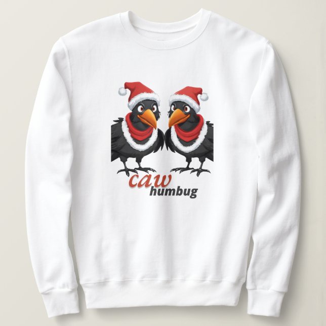 Sudadera Caw Humbug Navidades cruza camiseta (Anverso del diseño)