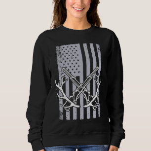 Sudadera Caza bandera americana  Cazador de venados Rifle U