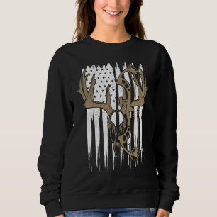 Sudadera Caza con Arco Ciervo Bandera Americana Arquero Hom