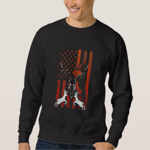 Sudadera Caza De Cerebros Patriótica De Ee. Uu. Elk Bow Hun