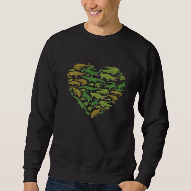 Sudadera Caza de cocodrilos de cocodrilo Gator Corazón de a (Anverso)