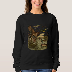 Sudadera Caza-de-pato-ánade-volador-retro