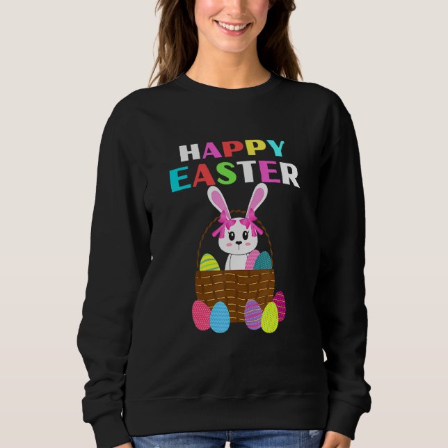 Sudadera Caza de primavera de Bunny Pastel Conejo de Huevos (Anverso)
