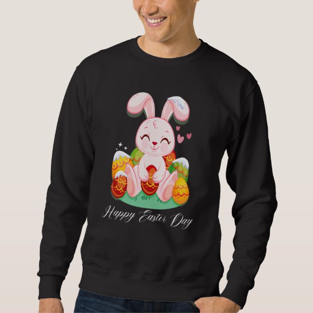 Sudadera Caza de primavera de Bunny Pastel Conejo de Huevos (Anverso)