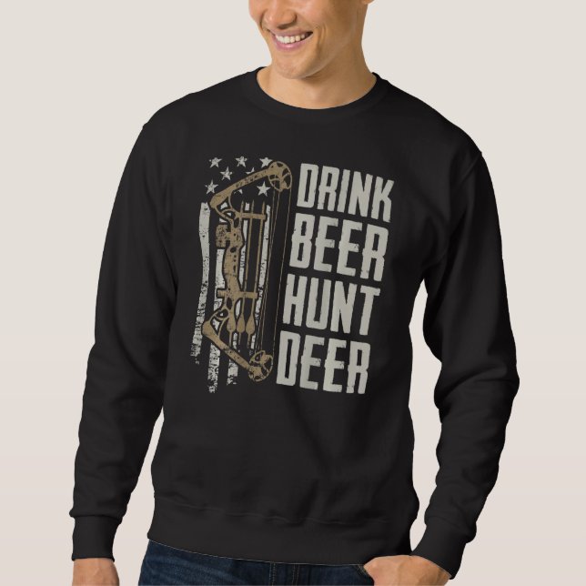 Sudadera Caza divertida de arcos de cerveza Beer Hunt Deer  (Anverso)