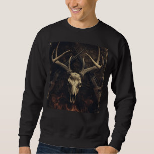 Sudadera Cazador de camuflaje de cráneo de ciervo vintage