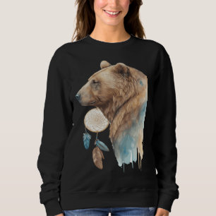 Sudadera Cazador de sueños de oso tribal acuarela Oso