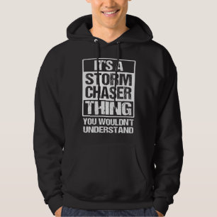 Sudadera Cazador de tormentas retro vintage meteorólogo Caz