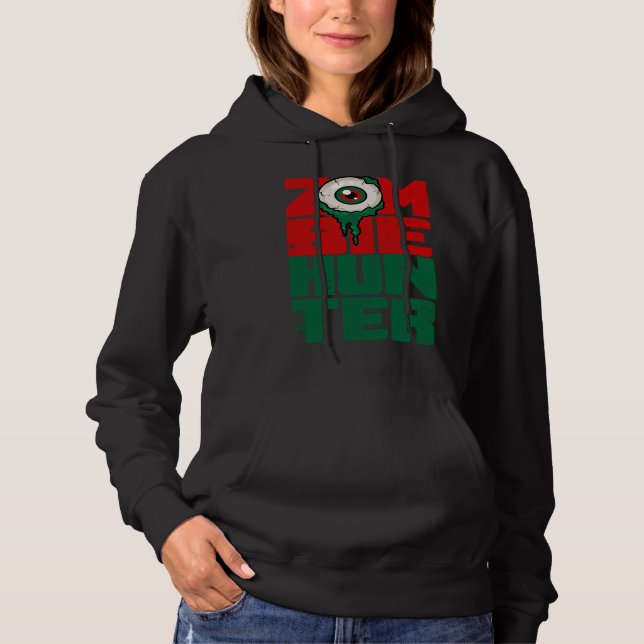 Sudadera Cazador de zombies Halloween  Lindo con un ojo caz (Anverso)