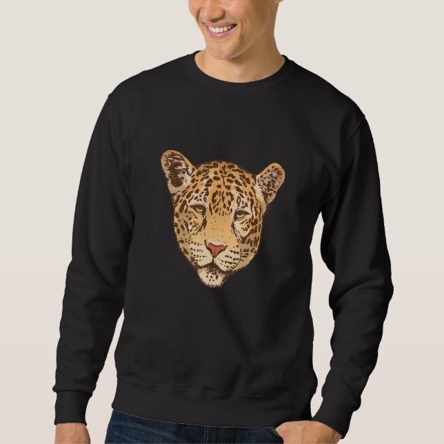 Sudadera Cazador gráfico de impresión de cabeza de gato gra (Anverso)