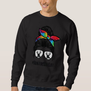 Sudadera Cazadora Vida De Esposa Desordenada Bun Hunter Mam