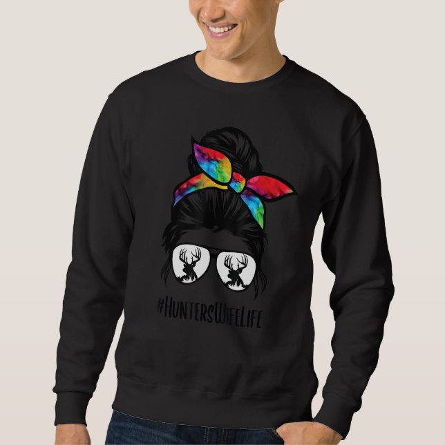 Sudadera Cazadora Vida De Esposa Desordenada Bun Hunter Mam (Anverso)