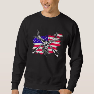 Sudadera Cazadores ciervos EE.UU. Bandera estadounidense De