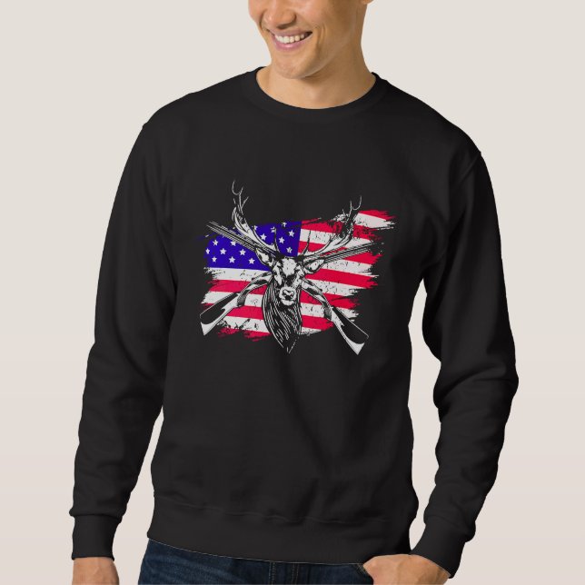 Sudadera Cazadores ciervos EE.UU. Bandera estadounidense De (Anverso)